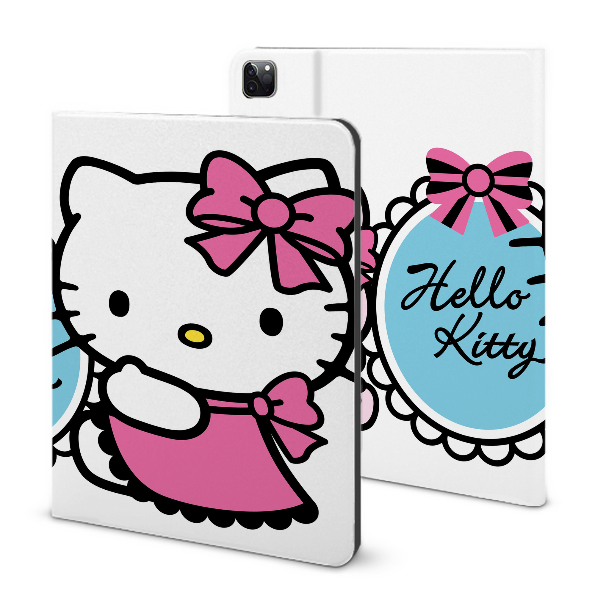 （画像用） Hello Kitty ハローキティ IPad ケース ブック型 PUレザー TPU 耐衝撃 軽量 薄型 ペン収納なし 全面保護 IPad 各モデル対応